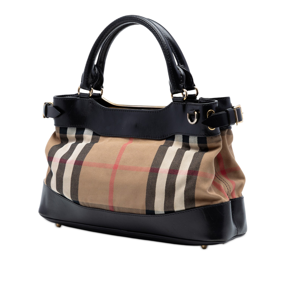 Pre-Loved Burberry Small House Check Canvas Bridle Hepburn Satchel - Picture 2 of 6